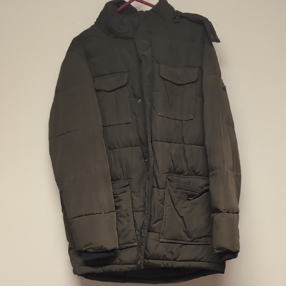 Calvin Klein Men's Olive Puffer Jacket - Picture 1 of 5